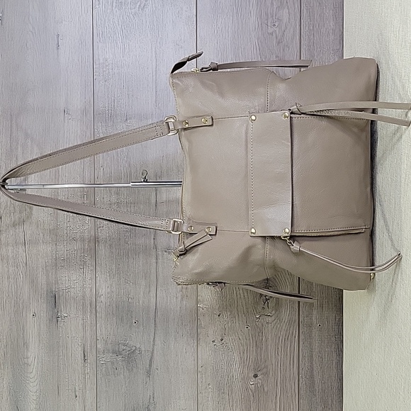 Kooba Taupe Leather Tote Shoulder Bag Handbag Purse - Picture 1 of 14